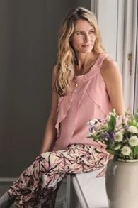 Rosa flæsetop fra Signature 